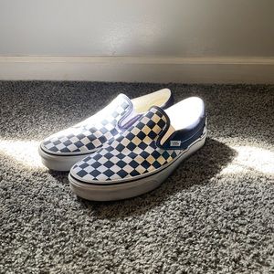 Checkered slip on vans
